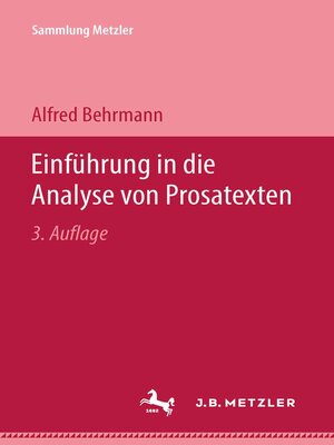 cover image of Einführung in die Analyse von Prosatexten